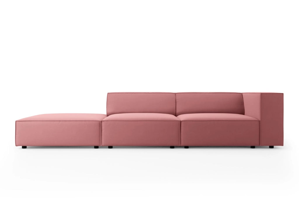 Cosmopolitan Design - Divano sinistro "Arendal" 4 posti in velluto salmone 