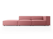 Cosmopolitan Design - Divano sinistro "Arendal" 4 posti in velluto salmone 