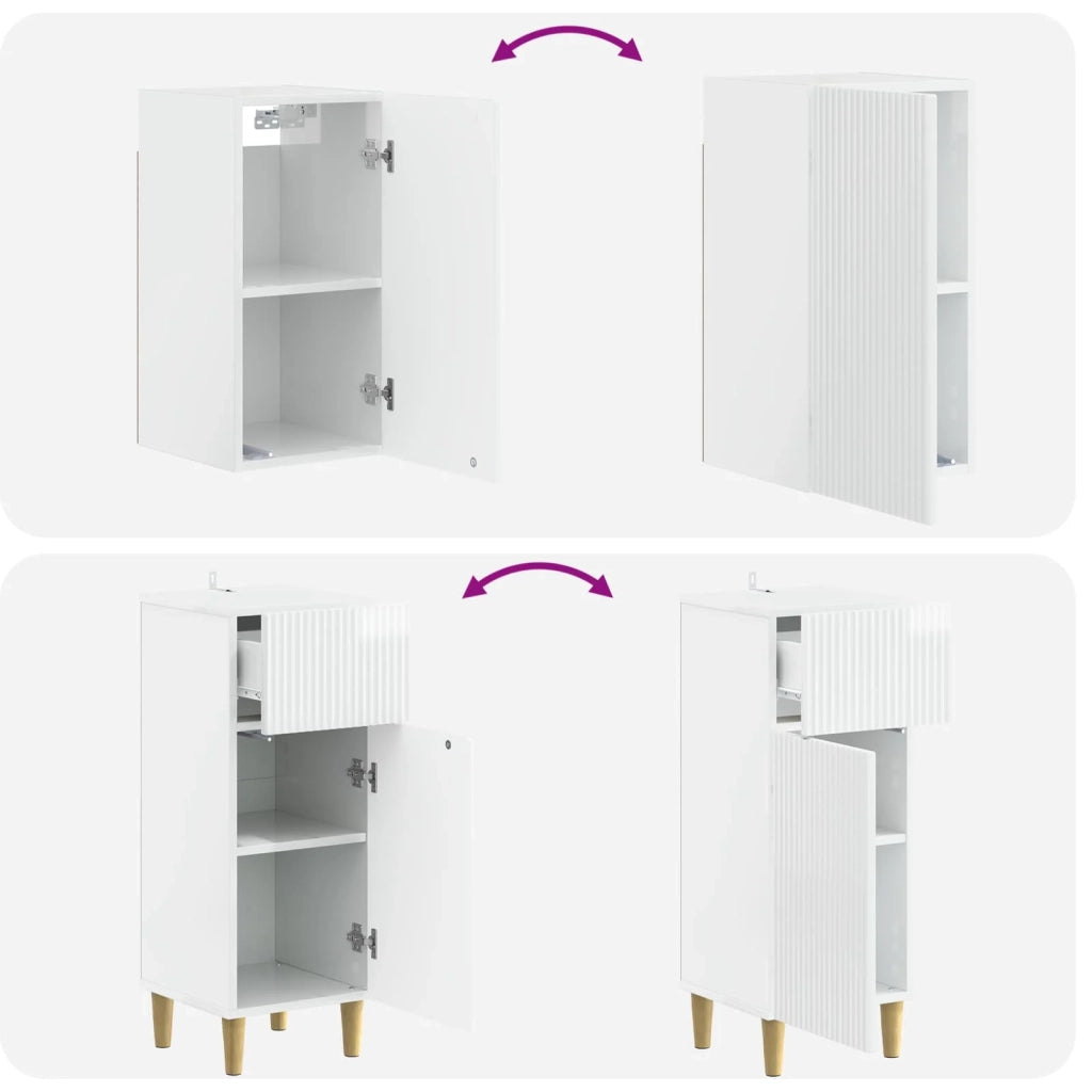Set di armadietti da bagno in 3 pezzi ARNHEM Bianco Lucido 3417769