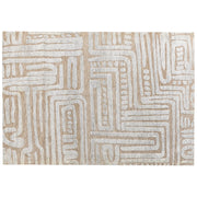 Tappeto da salotto moderno con motivo geometrico a tinta unita beige 160 x 230 cm camera da letto soggiorno