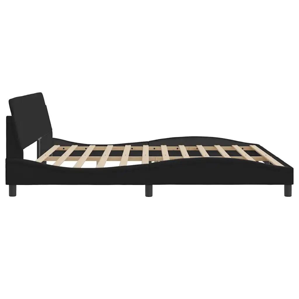 Giroletto-Struttura Letto Dover Nero 200x200 cm in Tessuto