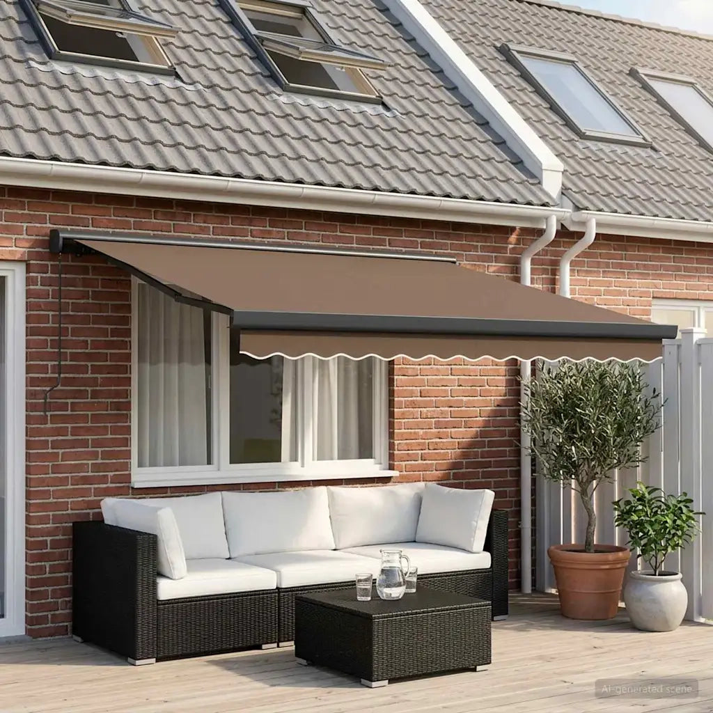 Tenda retrattile Tortora 350 x 250 cm Tela e Alluminio 3425990