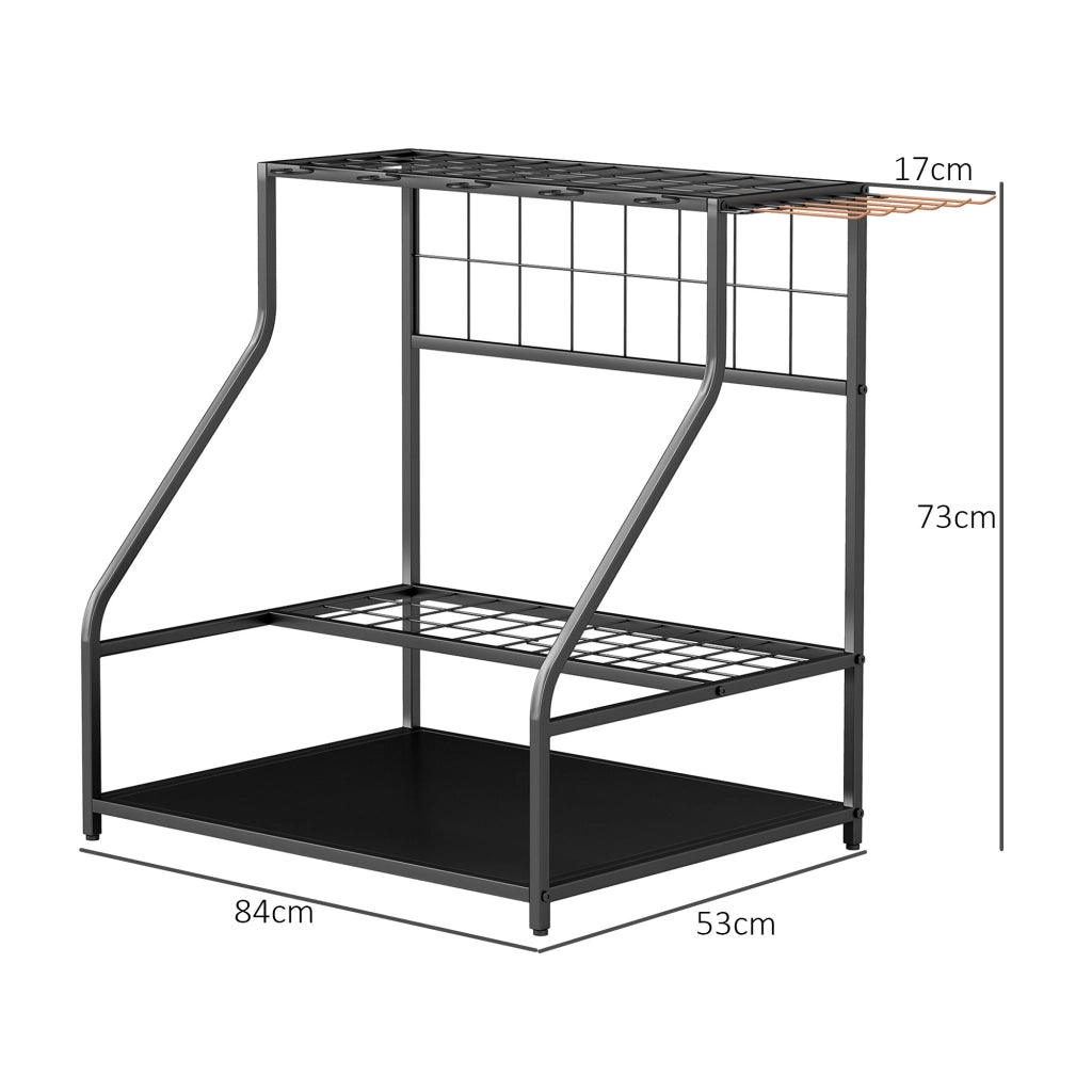 Organizzatore per attrezzi da giardino 3 livelli ¨C zephmum ¨C arancione 84x53x73 cm