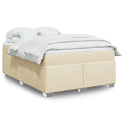 vidaXL Giroletto a Molle con Materasso Crema 160x200 cm in Tessuto