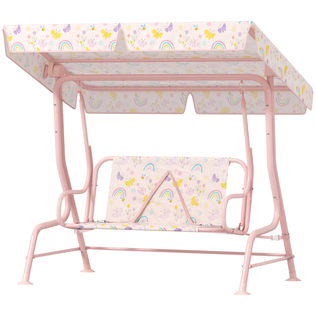 Altalena da interno per bambini ¨C zephmum ¨C Rosa, struttura in metallo, 60 kg