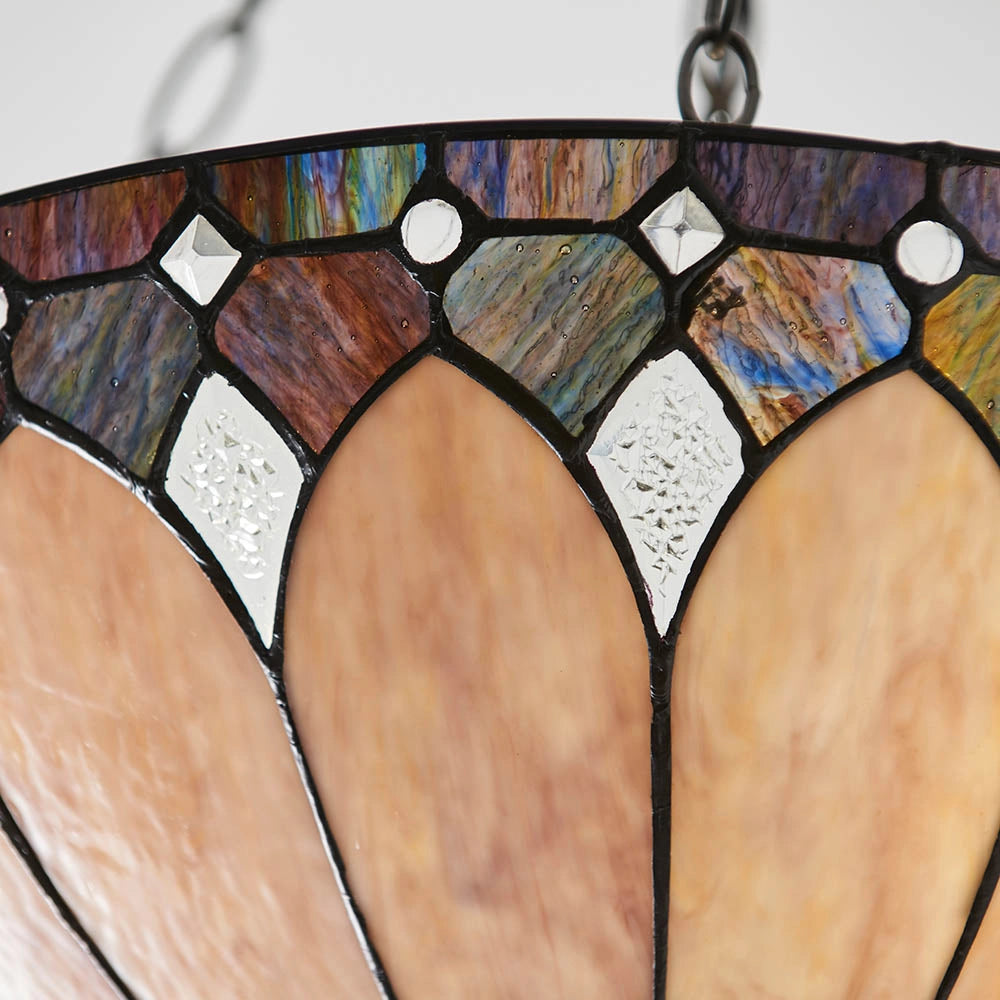 Lampadario Tiffany Brooklyn vetro multicolore 3xE27 60W