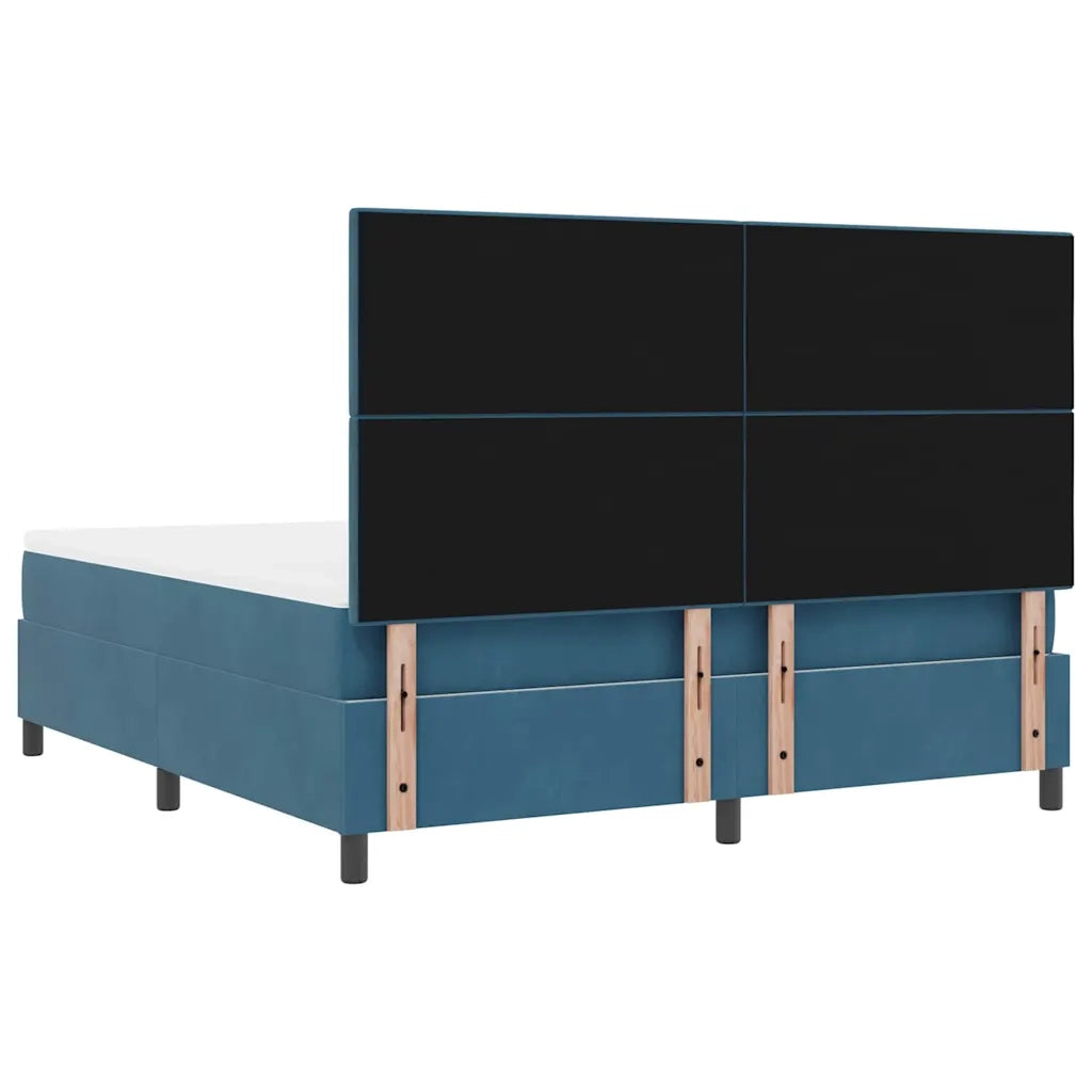 Letto a Sorgente LED Blu Scuro 180 x 200 cm Velluto 3343332