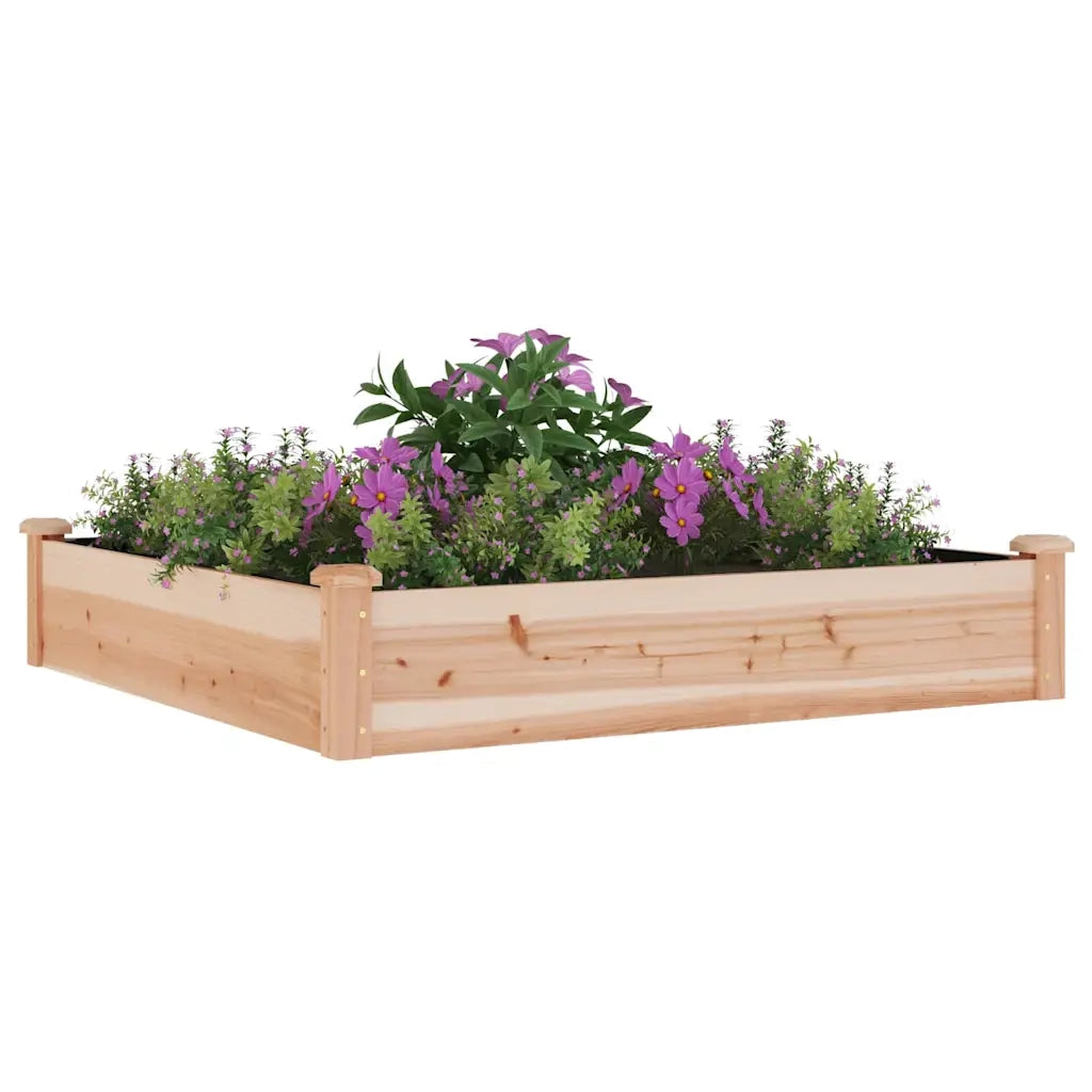 Fioriera Rialzata Giardino-Vaso da Esterno-Supporto per Vaso Fodera 120x120x25cm Massello Abete