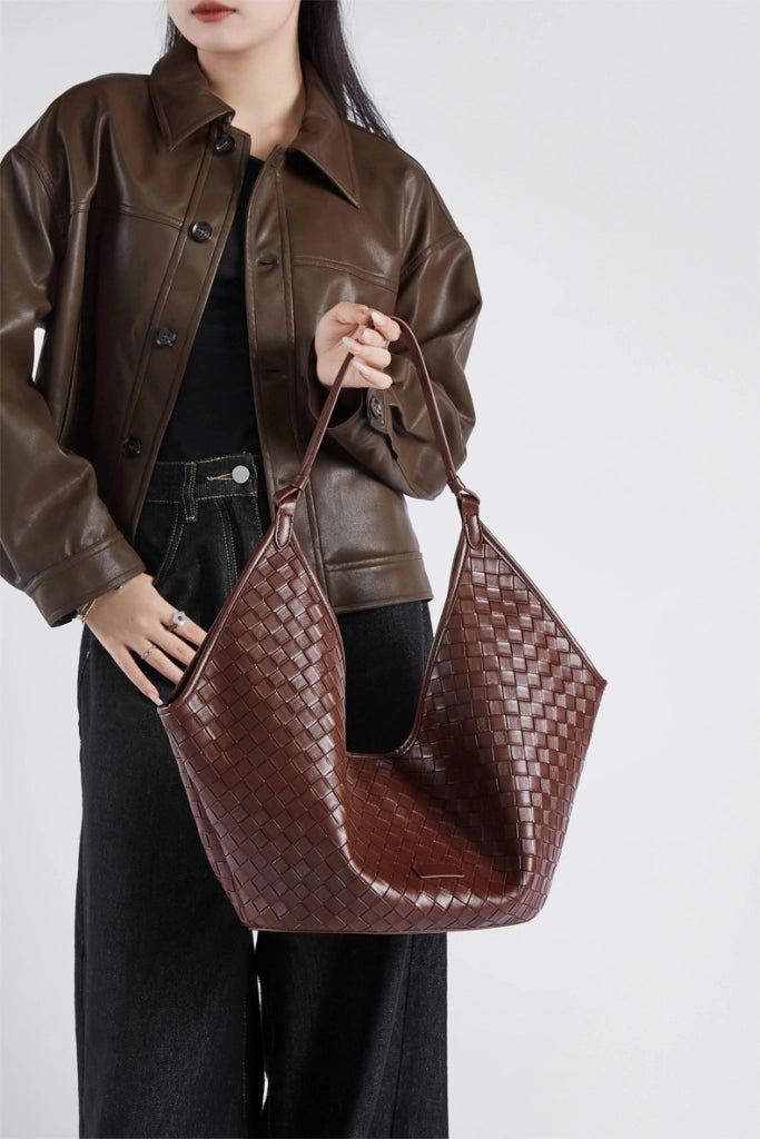 Borsa a tracolla da donna in vera pelle, colore viola