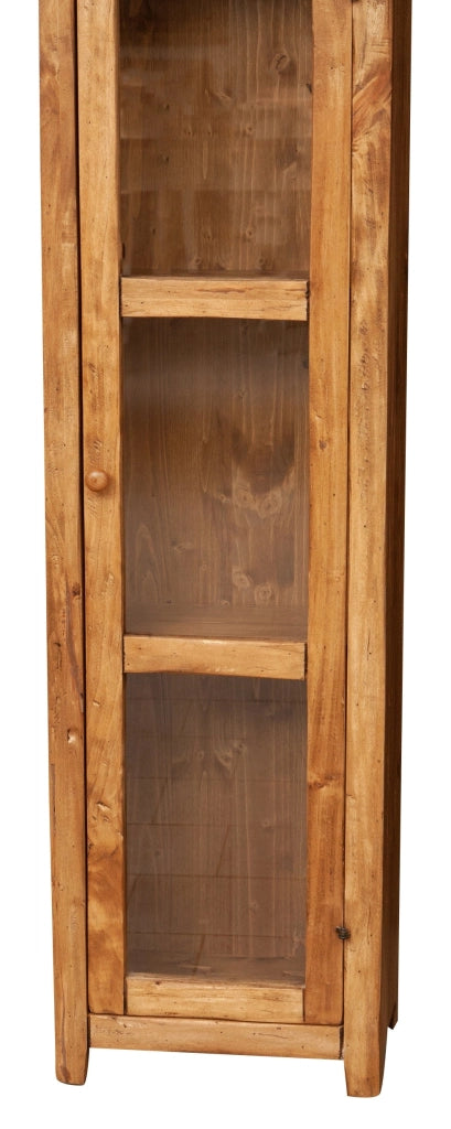 Biscottini Vetrinetta Country in legno massello di tiglio finitura naturale.Made in Italy
