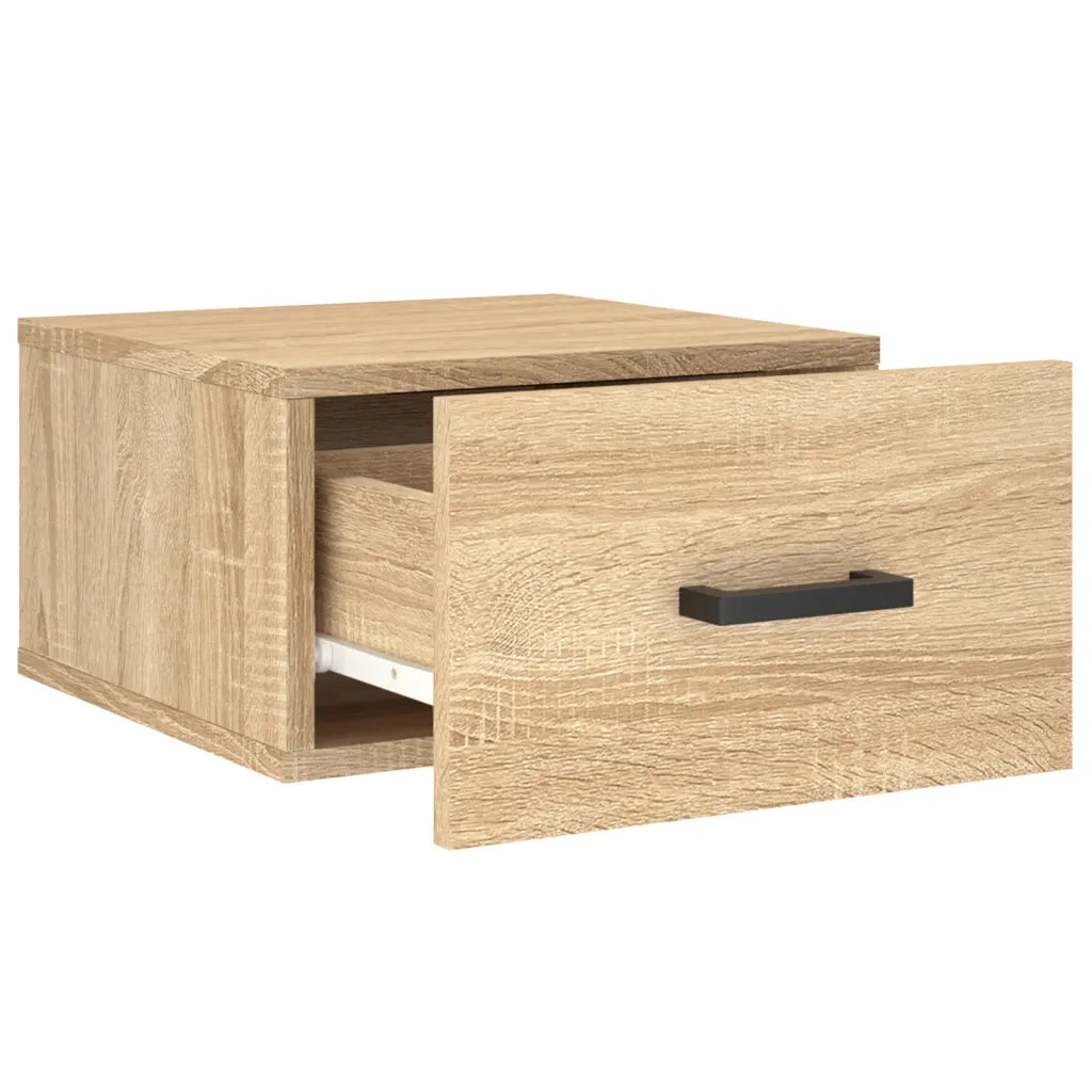 Comodini a Muro 2 pz-Set di 2 Tavolino da notte Rovere Sonoma 35x35x20 cm 613591