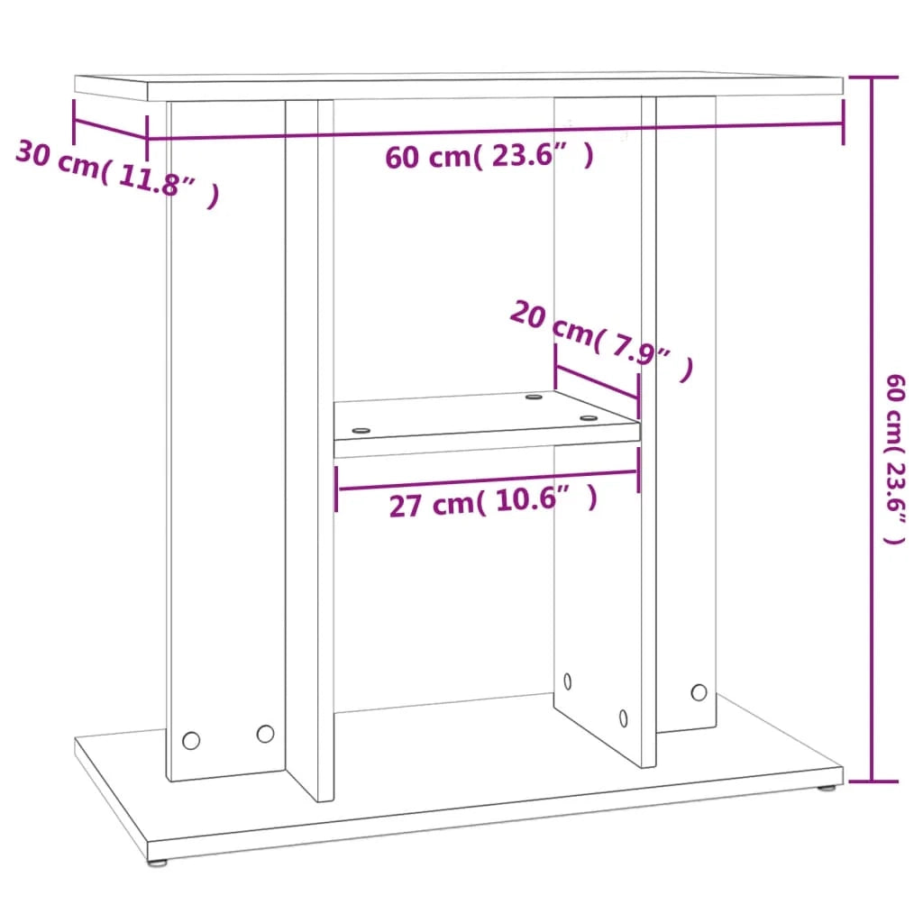 Base per mobiletto per acquario 60 x 30 x 60 cm legno ingegnerizzato marrone 02_0045056