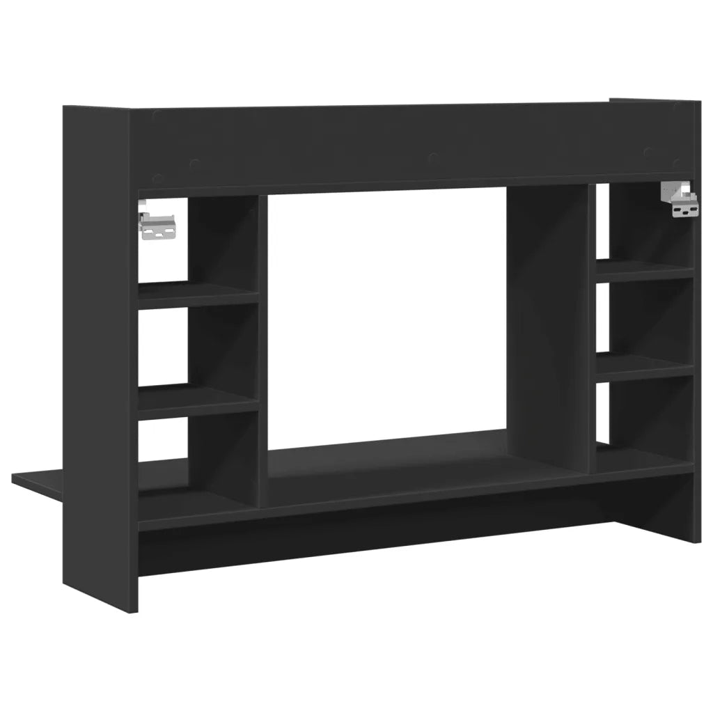 Scrivania | Tavolo da Ufficio a Parete Nera 105x48x75 cm in Legno Multistrato