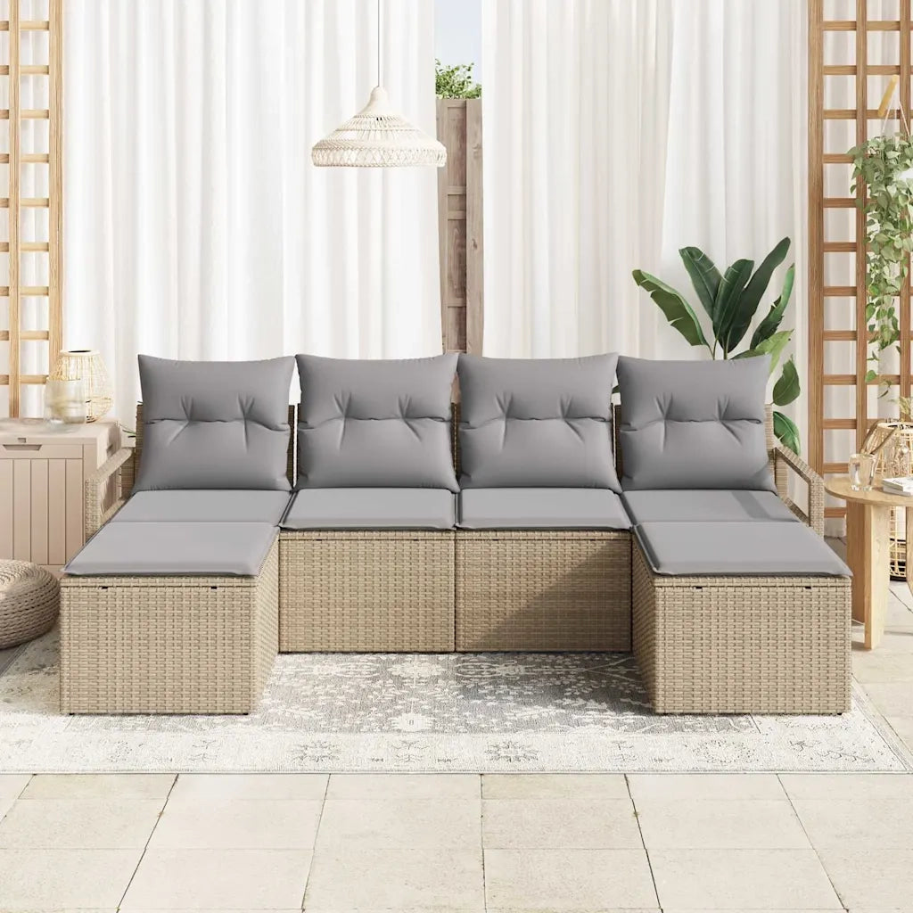 Set di divani 6 pcs Beige polyrattan 3346490