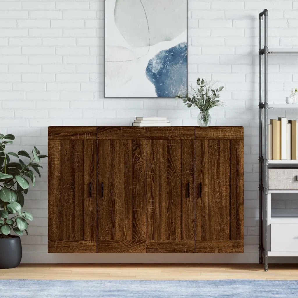 Armadietti a Parete 2 pz Rovere Marrone in Legno Multistrato CFW3094256