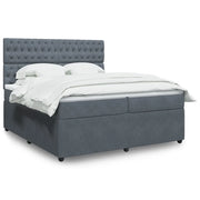 Giroletto a Molle con Materasso Grigio Scuro 200x200 cm Velluto 3292437