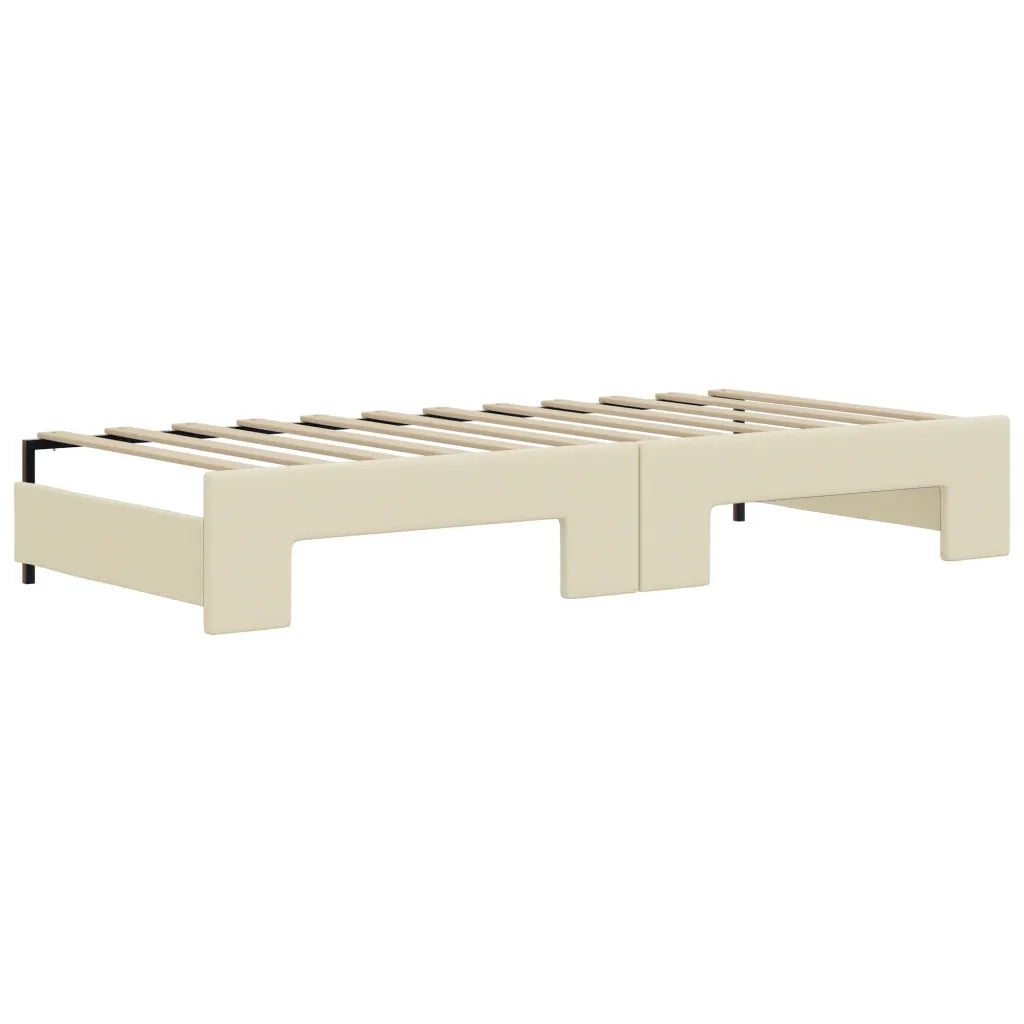 Divano Letto con Letto Estraibile Crema 90x200 cm in Similpelle 3197725