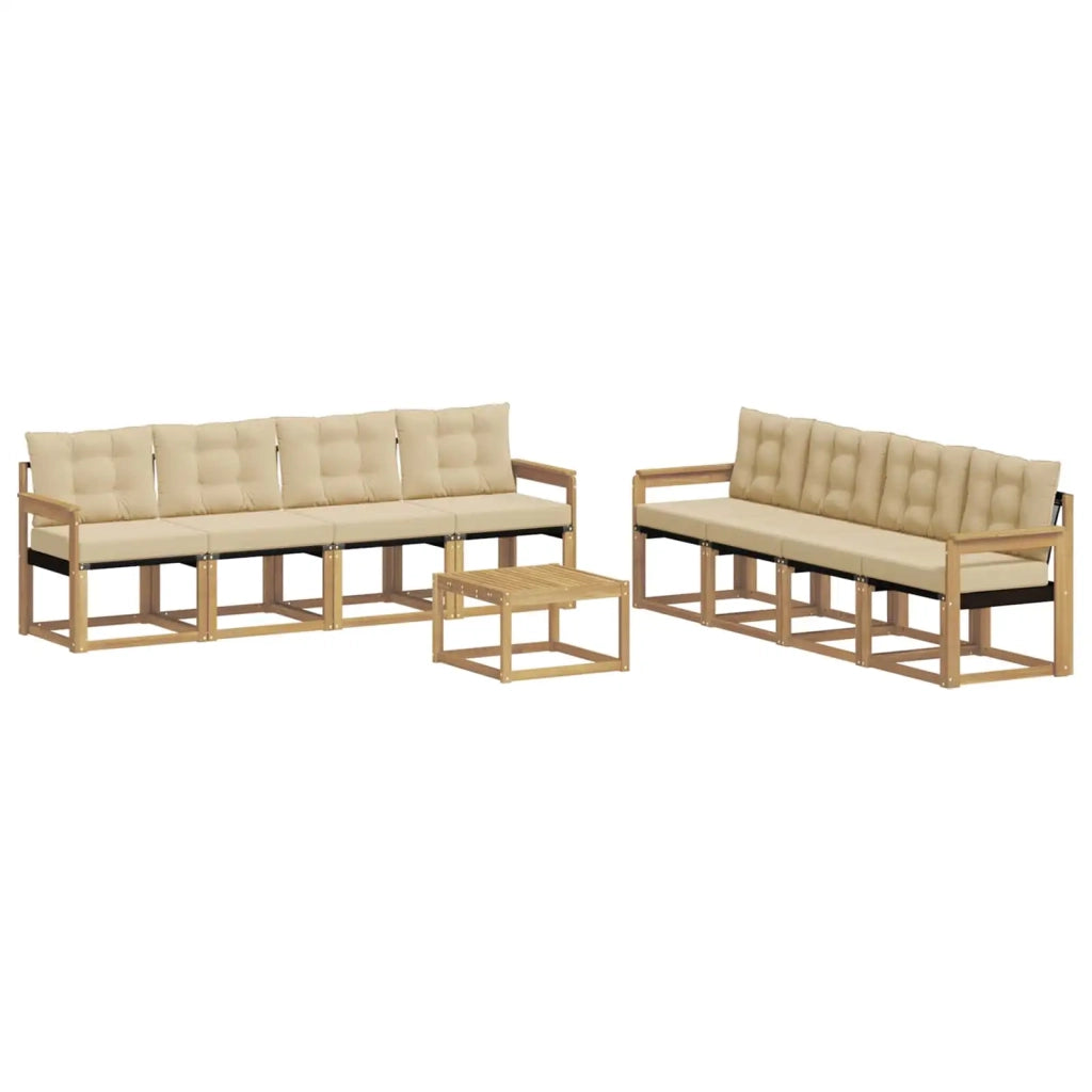 Set di divani da esterno 9 pz Bianco e Beige 3389327