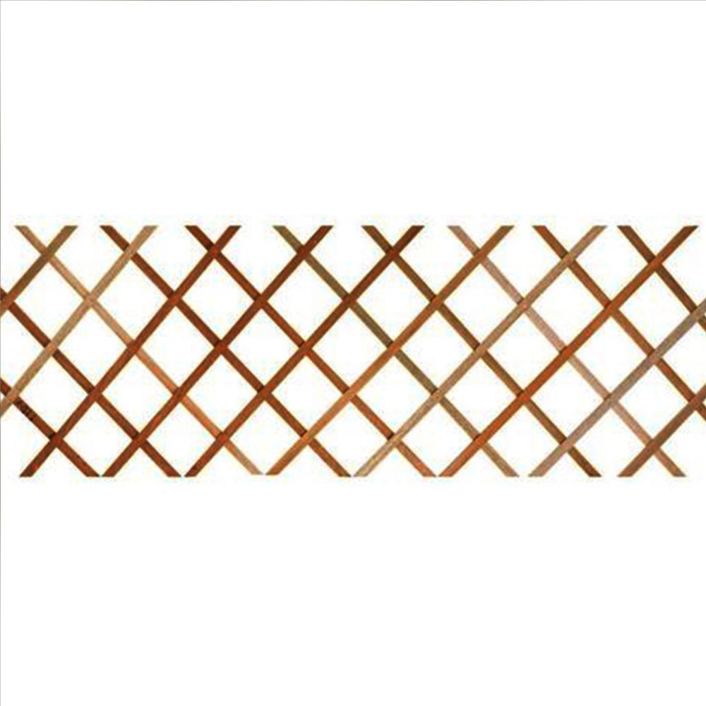 Trade Shop - Traliccio Rete Estensibile In Legno Scuro Per Parete Da Giardino Piante 100x300 -