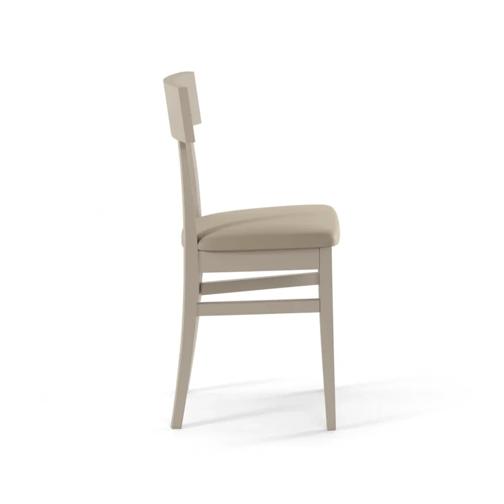 Set di 2 sedie da pranzo imbottite in legno tortora Zaira con struttura in legno facili da pulire Made in Italy | Duzzle