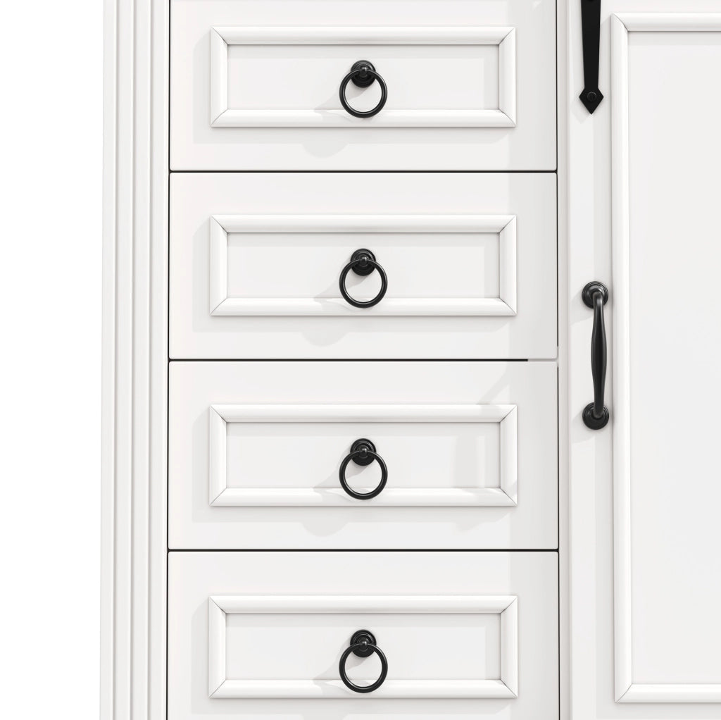 ARMADIO CUCINA Antiribaltamento 80x39,8x180 cm Bianco MDF con 4 cassetti