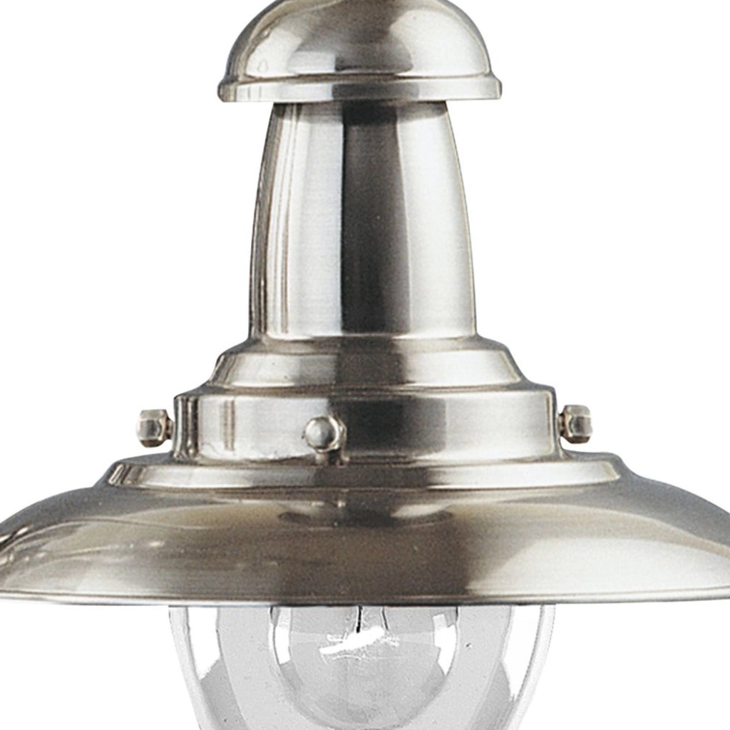 Sospensione Rustico-Country Fisher Man Acciaio Argento Vetro 1 Luce E27
