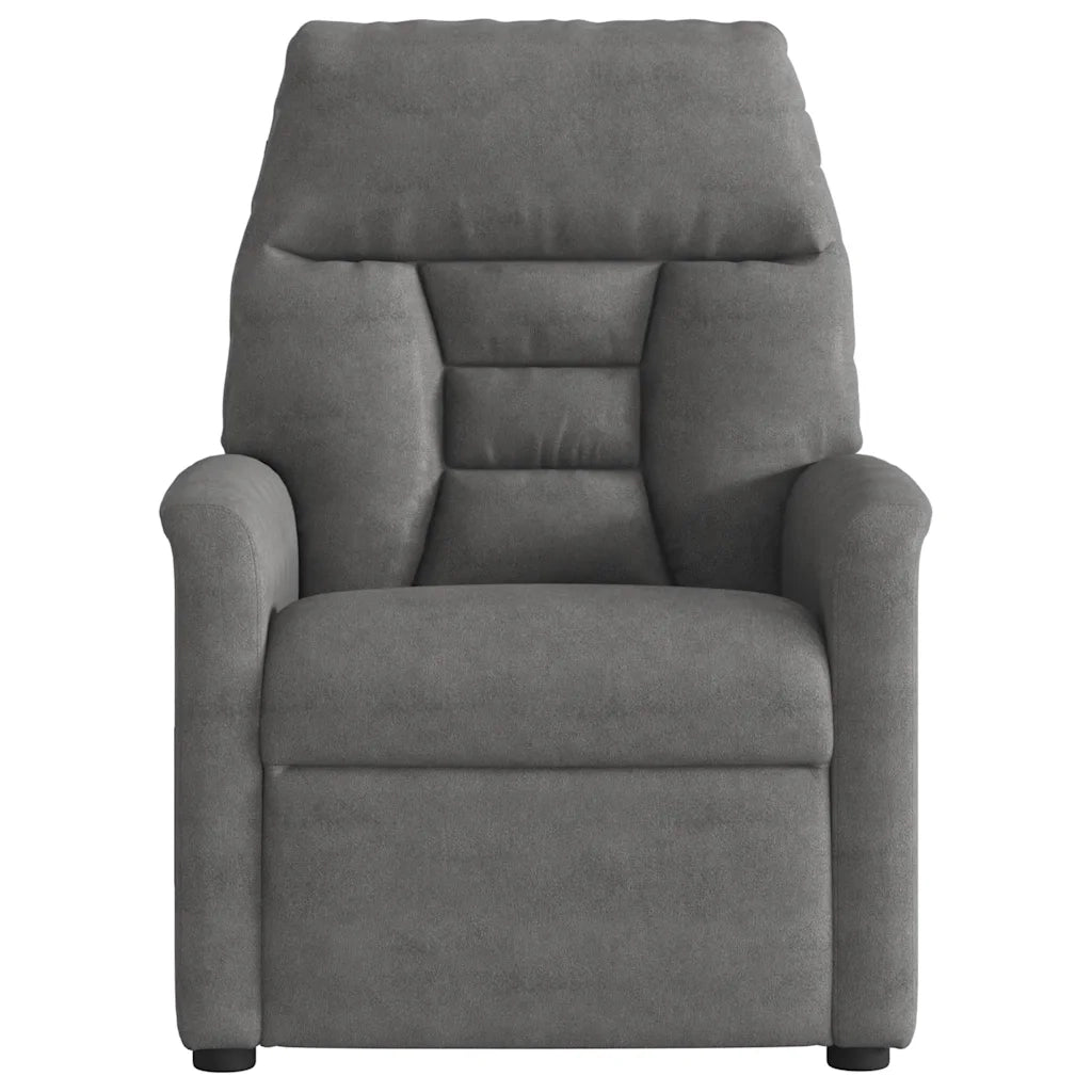 Poltrona Reclinabile Massaggio Grigio Scuro Tessuto Microfibra 4015572