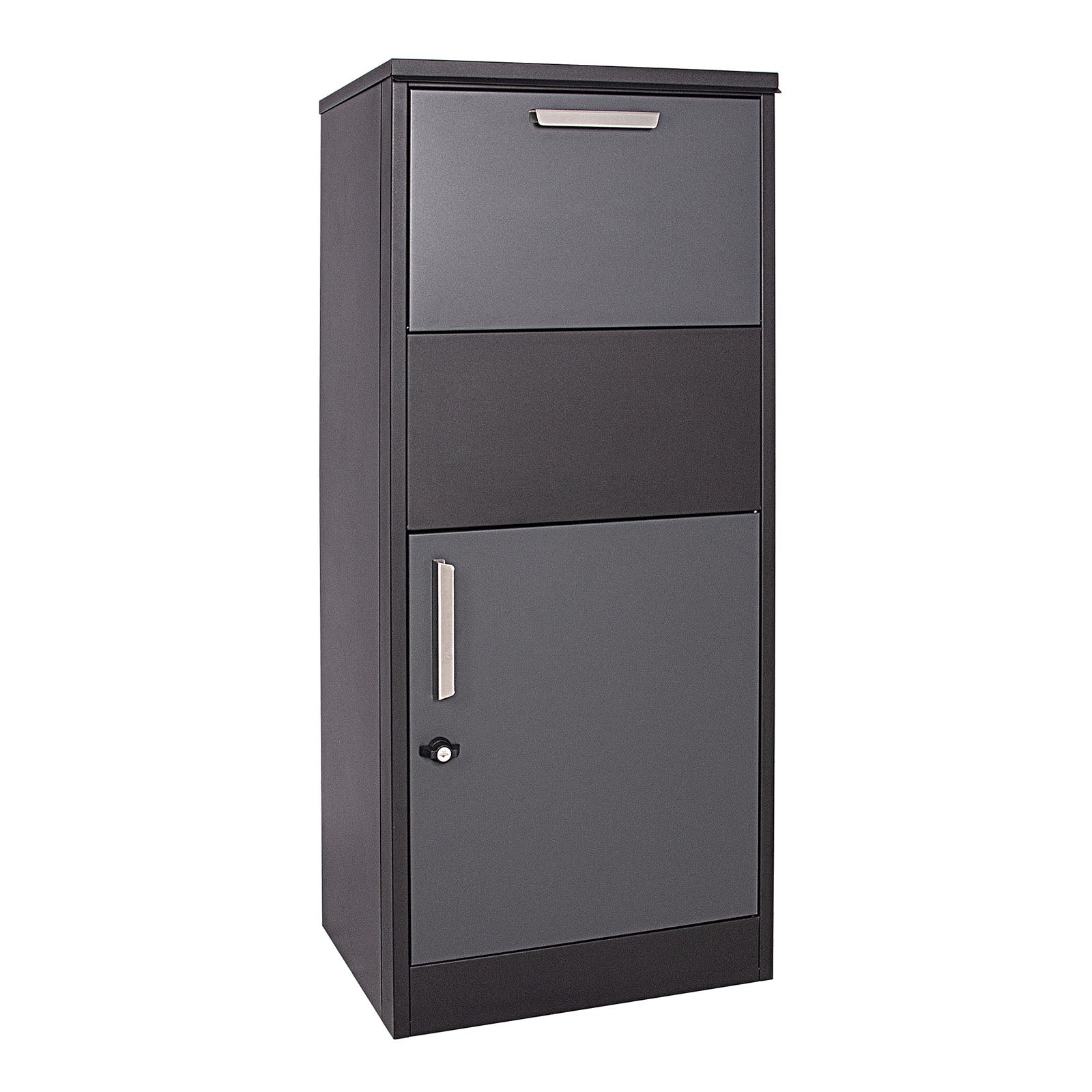 Cassetta postale per pacchi nera 50x37,5x115cm Portapacchi con serratura