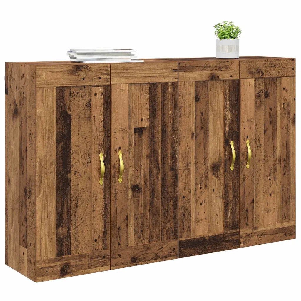 Mobile a muro 2 pcs Legno vecchio 69,5 x 34 x 90 cm 3402689