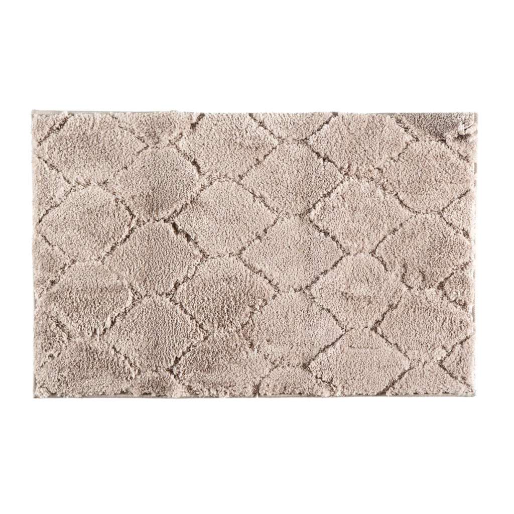 Tappeto Bagno Antiscivolo Effetto Rilievo Assorbente, Morbido, Lavabile in Lavatrice 50x80 / 60x120 cm 50x80 Cm - Tortora