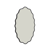 Specchio in legno dal design organico, 90 cm, nero