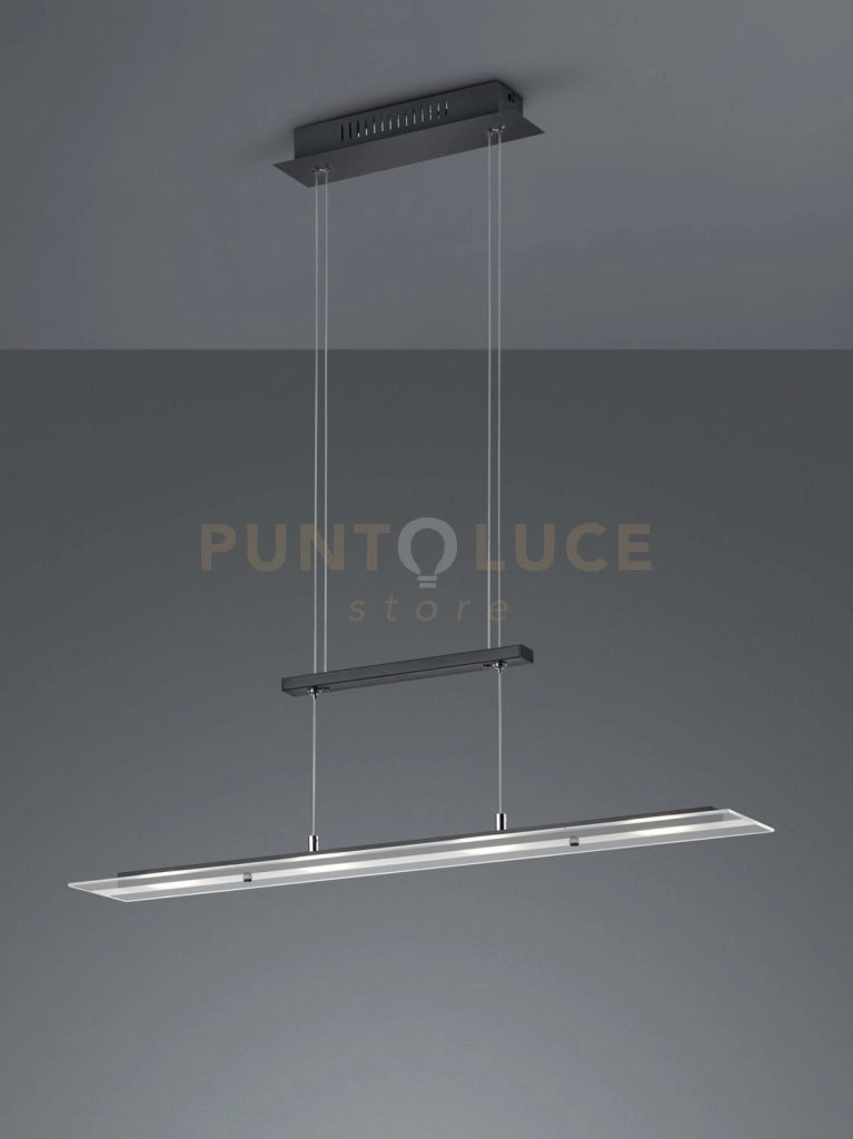 MILOS SOSPENSIONE LED 20W 2200lm, 3000K  RETTANGOLARE NERA L. 80CM