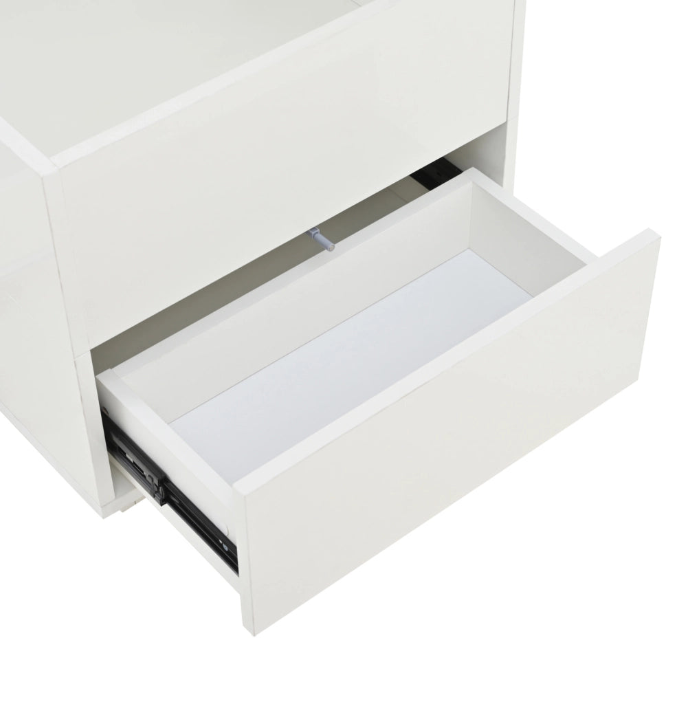 Tavolino da salotto sollevabile con LED, 2 cassetti e 2 pouf contenitore