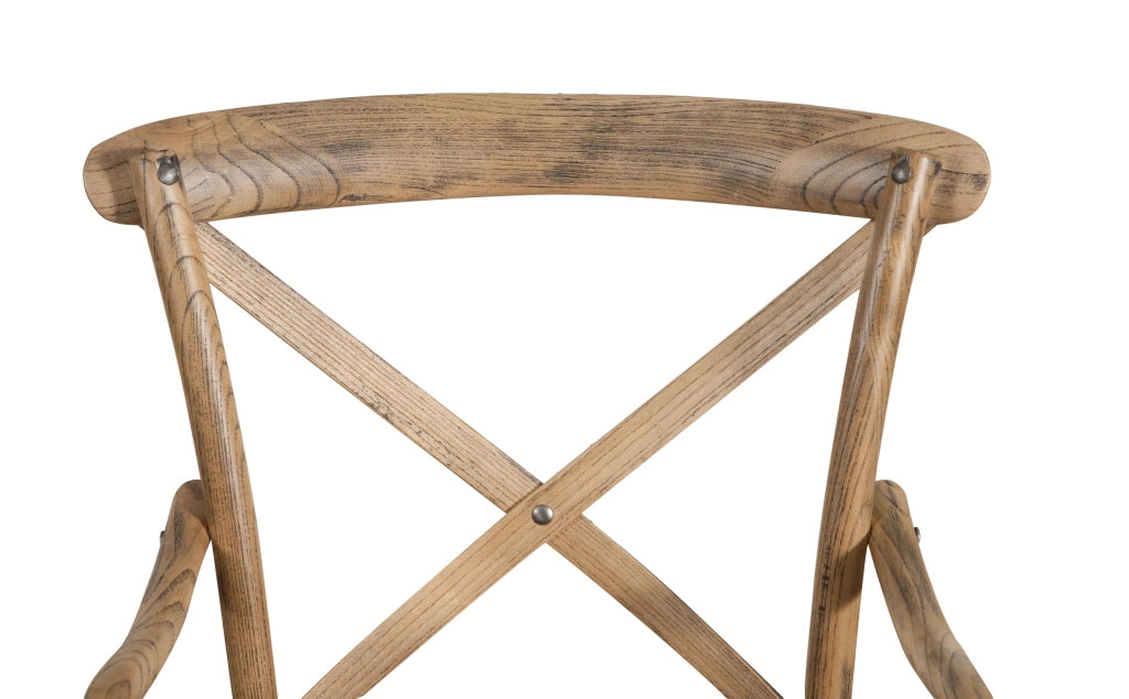 Biscottini Sedia con braccioli Thonet in massello di frassino in finitura noce chiaro anticato e seduta in paglia di Vienna