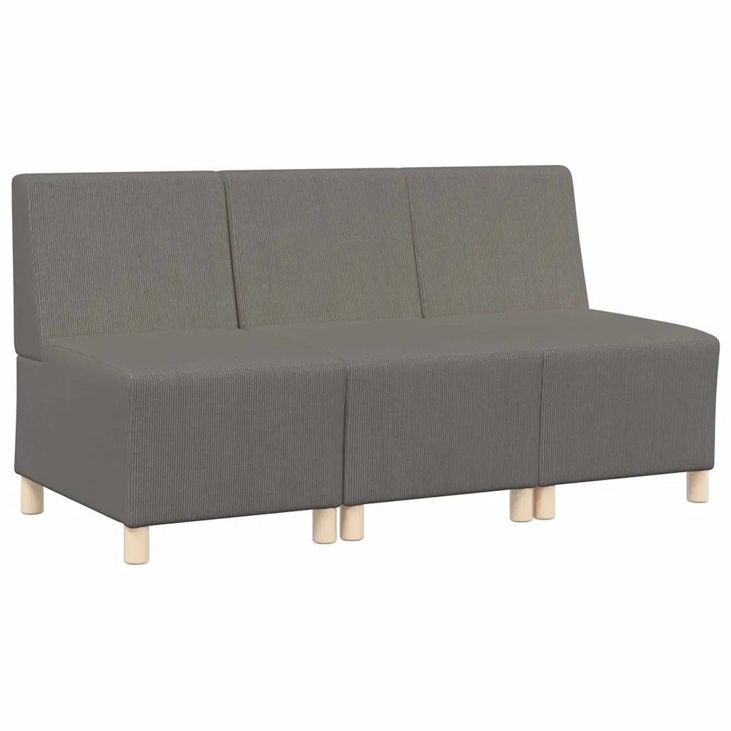 vidaXL Unità di Divano Modulare Senza Braccioli 3 pcs Grigio chiaro
