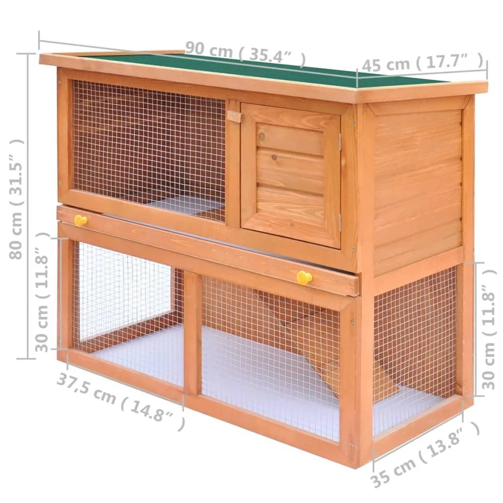 Gabbia/recinto da esterno 90 x 45 x 80 cm per piccoli animali 1 porta in legno 02_0000618