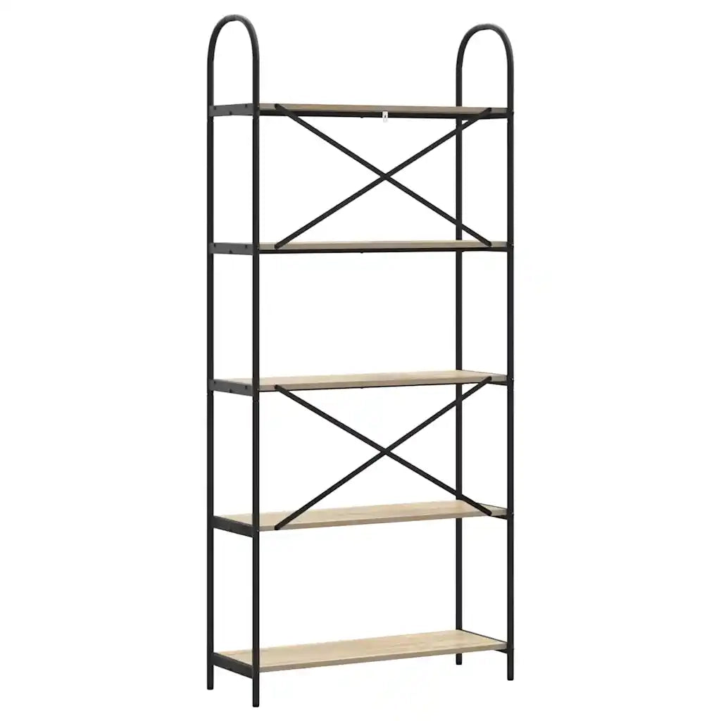 Libreria-Scaffale per Libri-Mobile di Stoccaggio Rovere Sonoma 80 x 30 x 183 cm Legno multistrato 849314