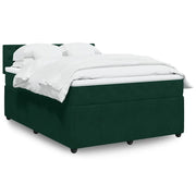 Giroletto a Molle con Materasso Verde Scuro 140x190 cm Velluto 3290049
