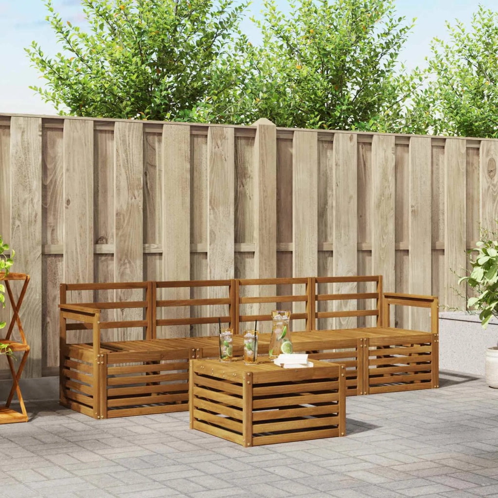 Set divani 5 pcs Naturale Legno di Acacia Massello 3374314