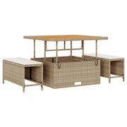 Set da Pranzo per Giardino | Set Salotto da Giardino Beige polyrattan