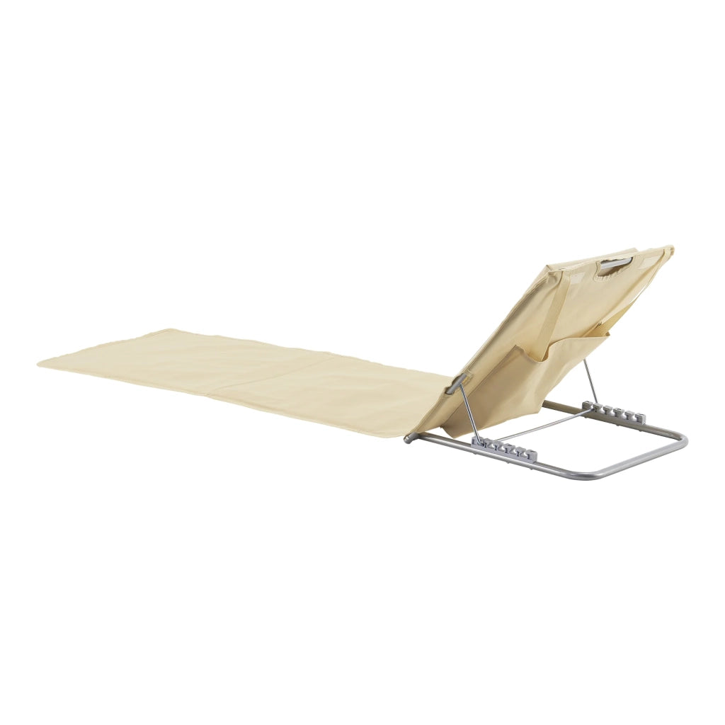 Set di 2 materassini da spiaggia con schienale reclinabile 160 x 49 cm beige 03_0009727