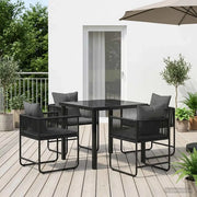 Set da Pranzo per Giardino 5 pcs Nero e antracite