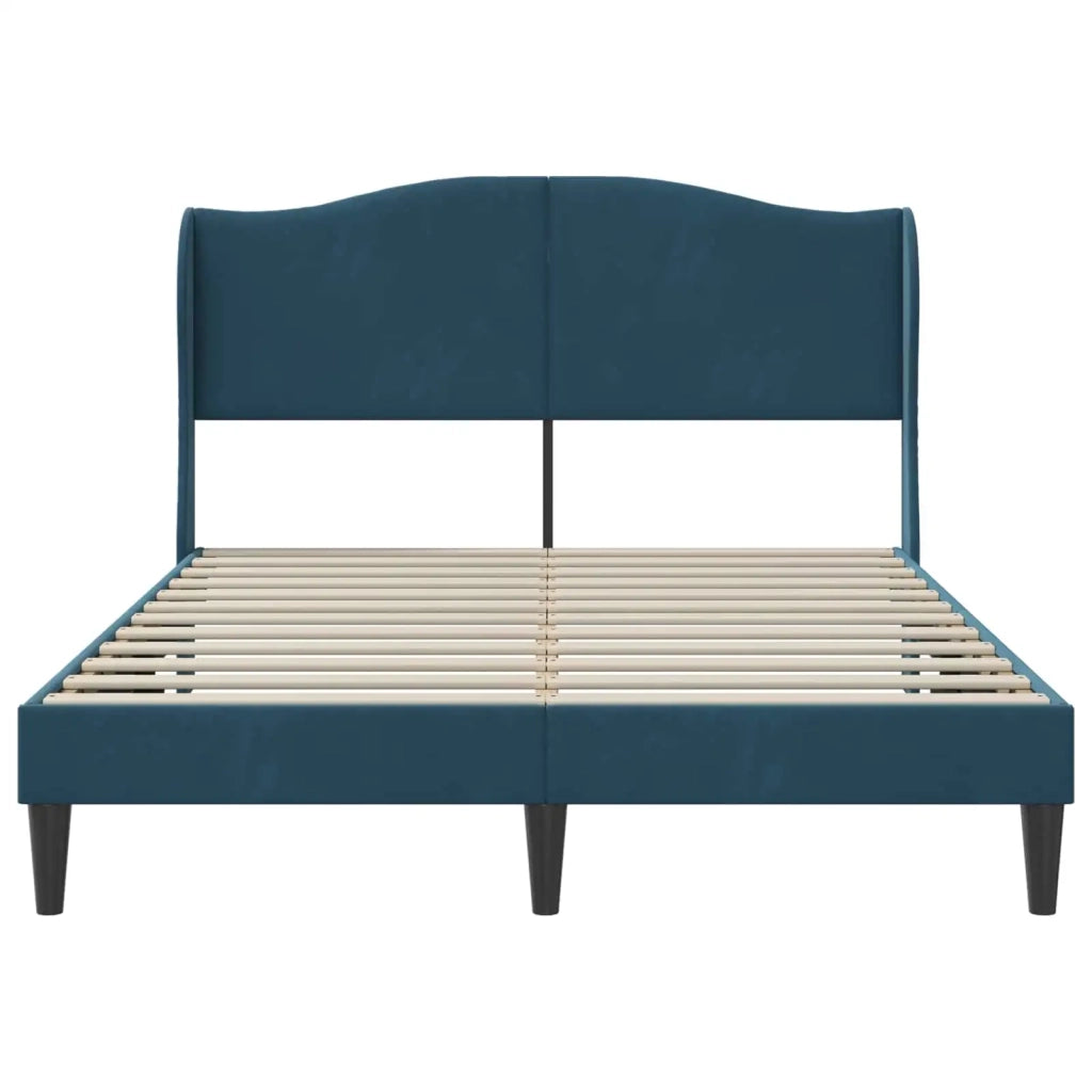 Struttura del letto con testiera Blu 120 x 190 cm Velluto 42027910