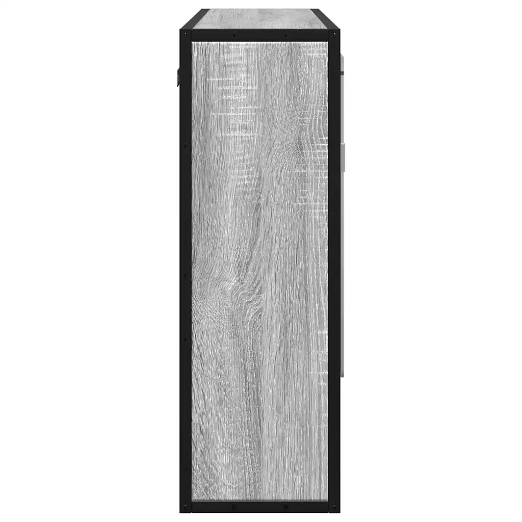 Mobile Specchio da Bagno Grigio Sonoma 65x20x60 cm Multistrato 849262