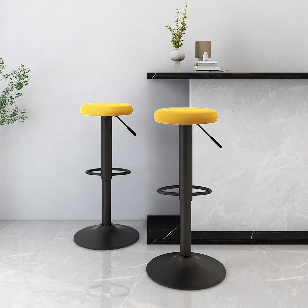 Sgabelli da Bar 2 pz Giallo Senape in Velluto 333150
