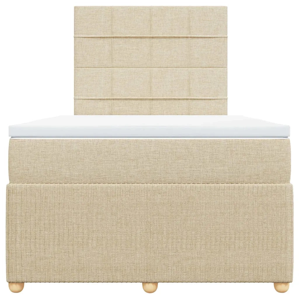 Giroletto a Molle con Materasso Crema 120x190 cm in Tessuto 3292000