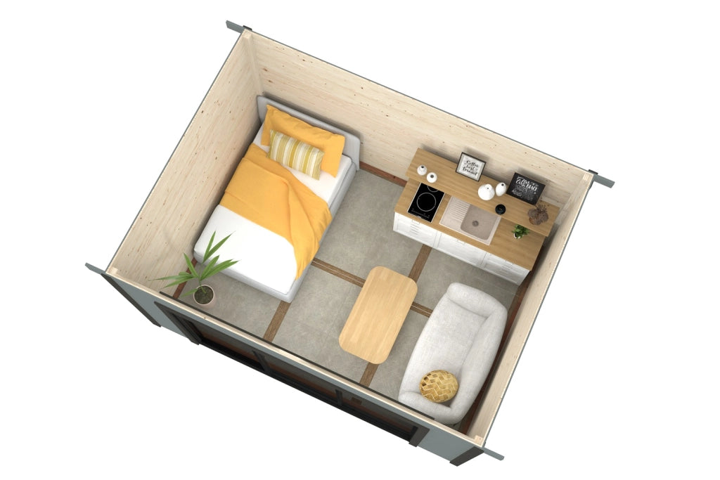 Casetta in legno non trattato Lydia B 385X291