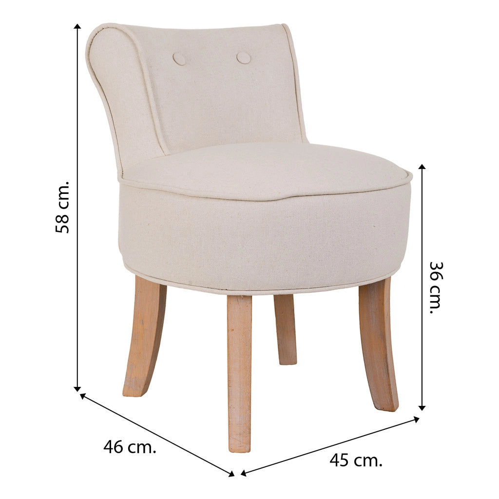 Panchina in legno imbottita 45x46x36/58h cm