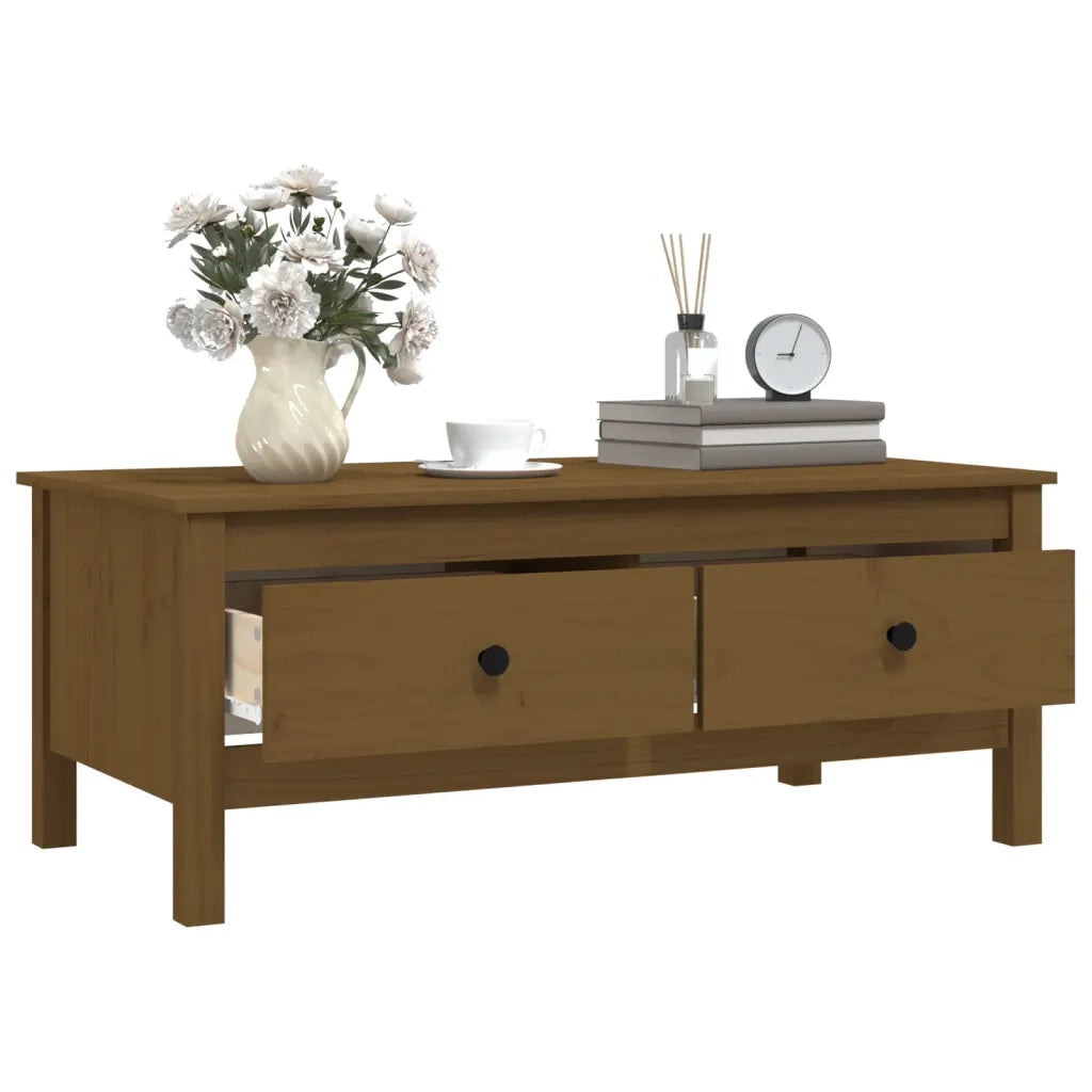 Tavolino da Salotto ambra 100x50x40 cm Legno Massello di Pino 814607