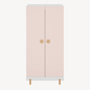 Armadio per Cameretta Vaarentaa a 2 Ante 126x60x41 cm - Bianco/Rosa [en.casa]